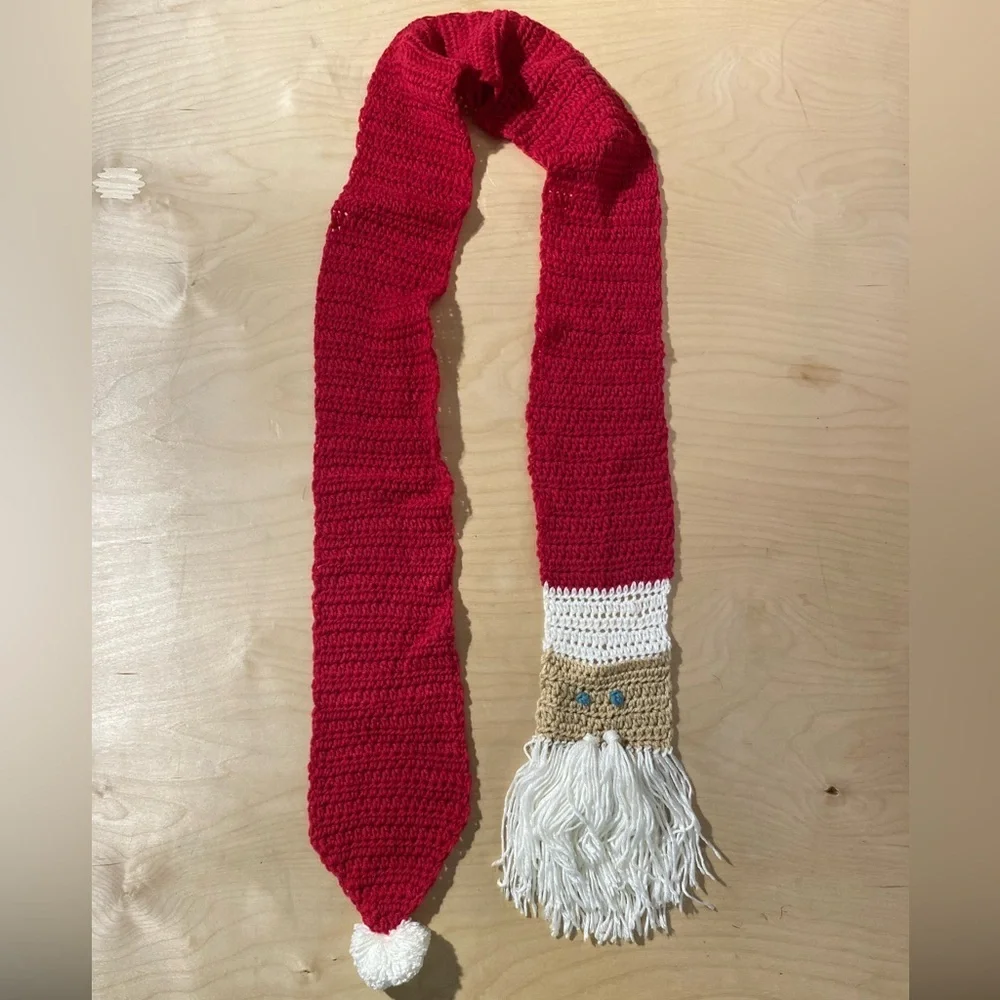 Red and White Crochet Santa Scarf (OT)